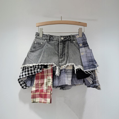 Patchflare Denim Skirt