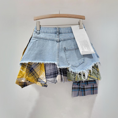 Patchflare Denim Skirt