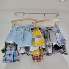 Patchflare Denim Skirt