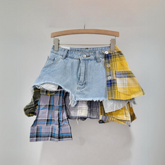 Patchflare Denim Skirt