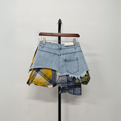 Patchflare Denim Skirt