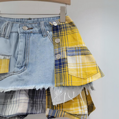 Patchflare Denim Skirt