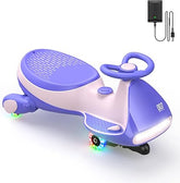 Classic Electric Wiggle Car with Pedal, Rechargeable Battery, and Flashing Wheels