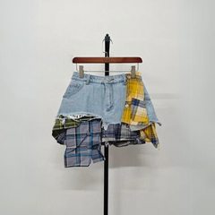 Patchflare Denim Skirt
