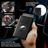 Carbon Fiber Leather Card Holder with Smart Airtag Slot (+Free Gift Included)