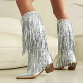 Runway Chunky Heel Tassel Boots – Elevate Your Style