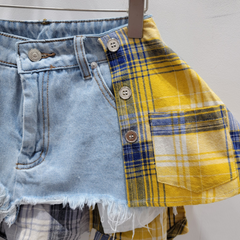 Patchflare Denim Skirt