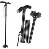 Lightweight Foldable Aluminum Alloy Walking Stick with LED Light 🦯