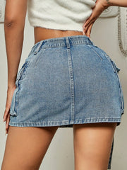 Indigo Utility Mini Skirt
