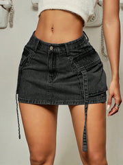 Indigo Utility Mini Skirt