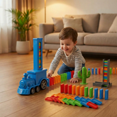 Dynamo Train Toy | Automatic Domino Placement, Colorful Design