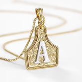 Rancher Initial Necklace | Engraved Metal Cattle Tag, Rustic Elegance