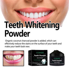 Black Powerful Teeth Whitening Powder Fast Whitens Yellow Teeth Effective Removes Stains Gently Cleans Oral Hygiene Gums Care