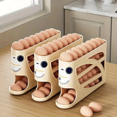 Egg storage box – Stable plastic, 4-layer automatic dispenser for refrigerator organization