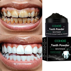 Black Powerful Teeth Whitening Powder Fast Whitens Yellow Teeth Effective Removes Stains Gently Cleans Oral Hygiene Gums Care