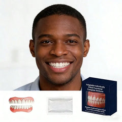 Temporary Dentures Set | Invisible Dentures, Plastic Material Cosmetic Decorative Dentures, Unisex Upper & Lower Jaw Tray | Convenient & Quick, Suitable For Daily Use And Parties, Decorative Item, Plastic Material