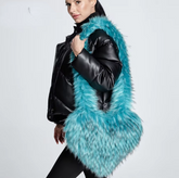 2025 Oversized Faux Fur Heart-Shaped Tote Bag