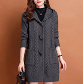 Cozy Up in Style with the ComfortWear™ Hooded Knitted Cardigan