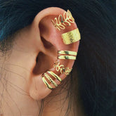 Creative Simple Non-Pierced Ear Clip Five-Piece Set,✨ Elevate Your Look with Modern Minimalist Ear Clips!