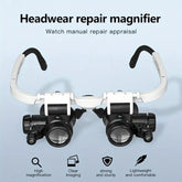 Aura LED Head Magnifier | Adjustable Hands-Free 8X 15X 23X Viewing