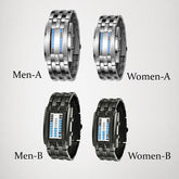 Binary LED Wristwatch | Alloy Case And Strap | 30M Water-Resistant Digital Display