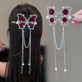 Blooming Butterfly Rhinestone Hair Pin | Multi-Color Metal Updo Accessory