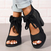Bria Bow Open-Toe Block Heel Sandals | 3-Inch Stable Heel