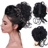 Clara Volumizing Curly Bun Claw Clip | Heat-Stylable Updo Hairpiece