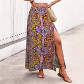 Corfu Floral Slit Maxi Skirt