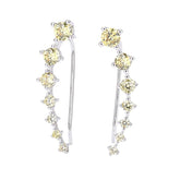 Delara Zirconia Ear Climber Earrings | Seven-Stone Crawler Stud Style