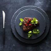 Durable Black Serving Plate for Hot & Cold Dishes – Eco-Friendly Slate-Inspired Design, Scratch-Resistant, Dishwasher Safe