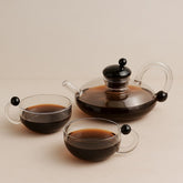 ElaraPure™ Filtration Teapot Set with Matching Cups – 600ml Heat-Resistant Glass