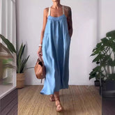 Essara Cotton-Linen Sling Dress | Airy Relaxed Fit | Sizes S-5XL