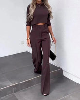 Everyday Tailored Pantsuit | High-Waisted Straight-Leg Set for Women