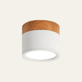 Flush Mount Ceiling Light with Energy-Efficient LED – Pink Wood Finish for Compact Spaces