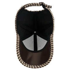Vance Houndstooth Leather Cap