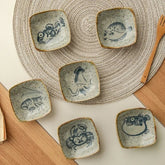 Hand-Painted Rustic Ceramic Plates Set – Unique Earthy Brown and Grey Glaze for Artisan Dining