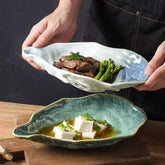 Handcrafted Ceramic Shell Bowl with Ocean-Inspired Glaze – Unique Rippled Design