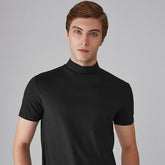 Harbor High-Neck Slim Fit Tee | Breathable Polyester-Silk Blend