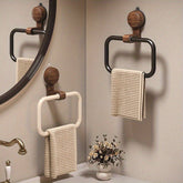 IonGrip Towel Holder with 180° Pivot – Durable Stainless Steel and Walnut Design