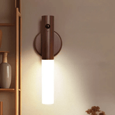 LED Motion Sensor Wall Light with Wooden Base – Energy Efficient and Stylish Design