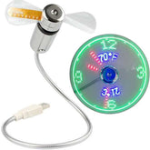 LiftAir USB Desk Fan | Time & Temperature Readout With Flexible Neck