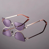 Liora Retro Sunglasses | UV400 Protection, Golden Frames