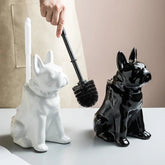 Luxury Ceramic Toilet Brush with Unique Dog Design – Stylish Toilet Bowl Brush and Holder for Bathroom Decor
