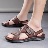 Marina Two-Way Strap Leather Sandals | Massage Insole, Beach-to-City Comfort