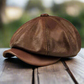 Maverick Men's Leather Cap | Handcrafted Genuine Leather, Vintage-Inspired
