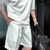 Metro Men's Two-Piece Short Set | Mercerized Cotton, Relaxed Fit & Pockets