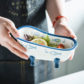 Mini Ceramic Bathtub Serving Dish – Vintage Clawfoot Design, Elegant Serving Bowl for Snacks and Sides