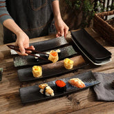 Minimalist Ceramic Sushi Plate – Elegant Design for Stylish Serving, 12 Long, Durable and Easy to Clean
