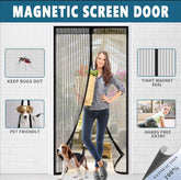 Mira Magnetic Mesh Door Screen | Auto-Close Bug Barrier for Easy Walk-Through Entry